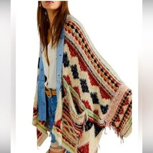 Free People Running Wild Poncho NWT
